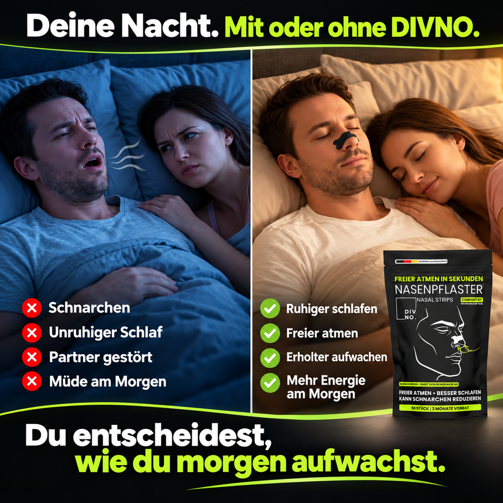 DIVNO Nasenpflaster 3er Bundle (270 Stück) – Premium Nasenstrips – Extra starker Halt bis zu 8 Std. – Für Schlaf, Sport & freie Nasenatmung
